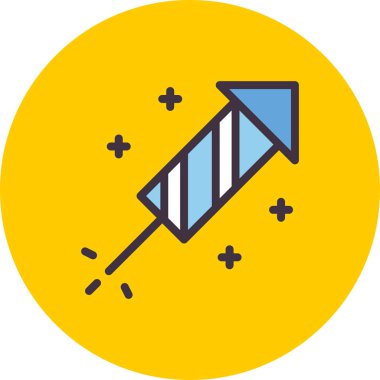 Roket havai fişekleri, xmas konsepti, tasarım illüstrasyonu