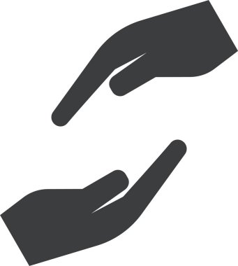 Küçük bir işareti tutan bir elin vektör çizimi