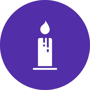 Mum simgesi. Web için mum yakma vektör simgelerinin basit çizimi