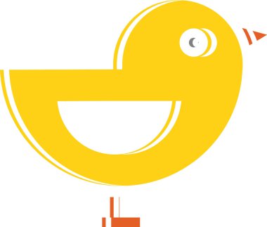 yellow duck icon on white background. vector illustration.
