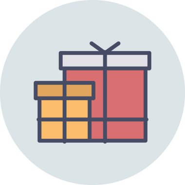 xmas hediye kutuları simgesi, basit vektör illüstrasyonu