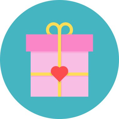 hediye ikonu, sevgililer günü konsepti, basit çizim tasarımı 