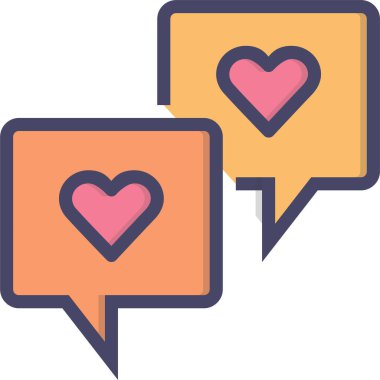 Aşk mesajları, sevgililer günü konsepti, basit çizim tasarımı 