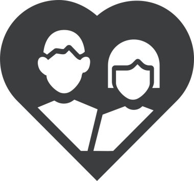 Çift simgesi fotoğrafı, sevgililer günü, basit illüstrasyon tasarımı 