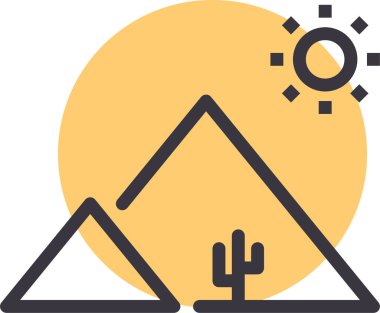 Bir çadırın düz tasarımının vektör çizimi