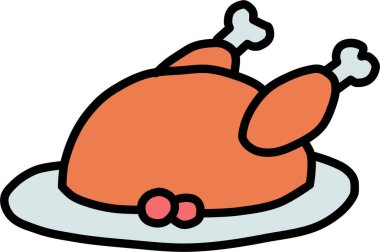 Bir tavuğun çizgi film çizimi.