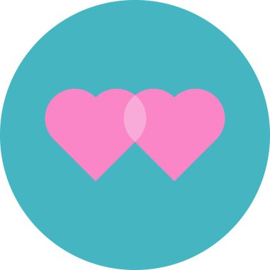 kalp yassı ikon vektör çizimi