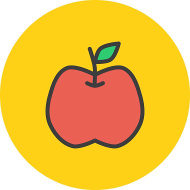 Elma. Web simgesi basit illüstrasyon