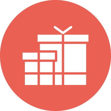 xmas hediye kutuları simgesi, basit vektör illüstrasyonu