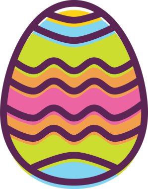 Süslü paskalya yumurtası ikonu, Paskalya konsepti, basit illüstrasyon tasarımı 