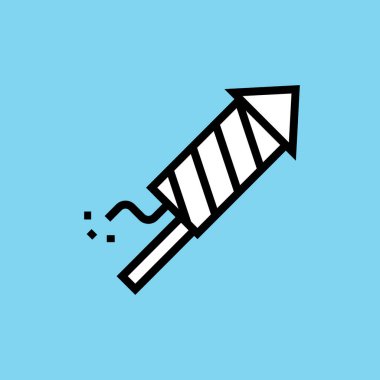 Havai fişek roketi, kutlama festivali illüstrasyonu