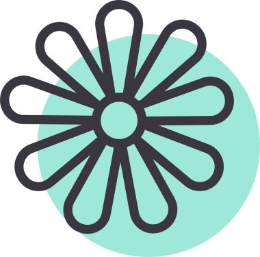 Çiçek. Web simgesi basit illüstrasyon