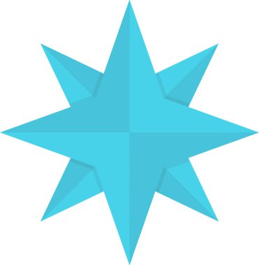 Yıldız simgesi. Ağ için mavi yıldızların vektör desenlerinin basit bir gösterimi