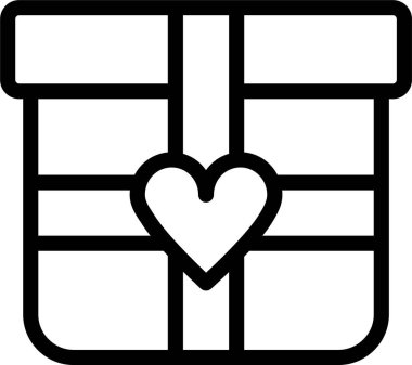 hediye ikonu, sevgililer günü konsepti, basit vektör illüstrasyonu