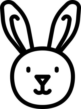 Sevimli tavşan ikonu, Paskalya konsepti, basit çizim tasarımı 