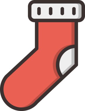 Yılbaşı çorap düz vektör simgesi