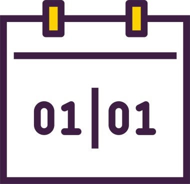 Ocak takvimi, yeni yıl konsepti, basit tasarım