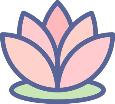 güzel lotus ikonu, vektör illüstrasyonu