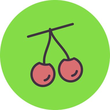 Kiraz ikonu. Web için kiraz vektör simgelerinin basit çizimi