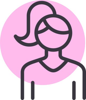 Balonlu kadın, vektör illüstrasyonu