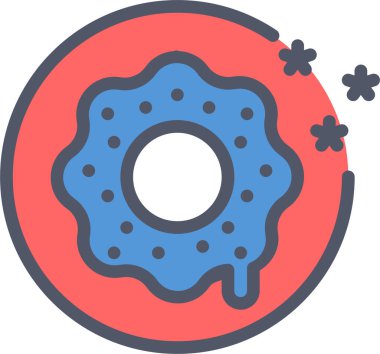 donut düz vektör simgesi