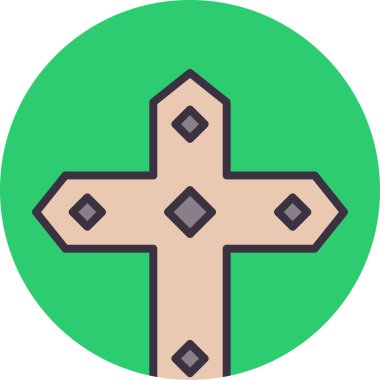 Düz biçimli altıgen simgesi beyaz arkaplanda izole edildi. kilise sembolü illüstrasyon.