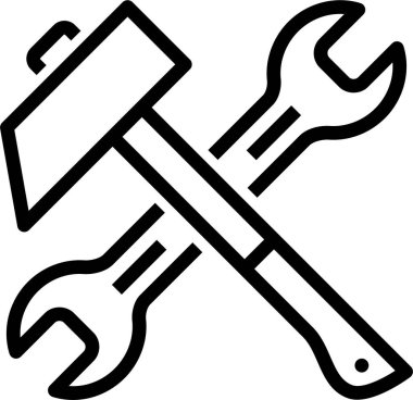 anahtar ve çekiç basit vektör çizimi