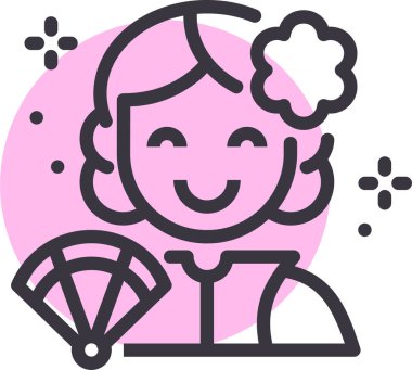 Pembe çiçekli bir kız