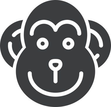 şirin aslan surat ikonu, vektör illüstrasyonu