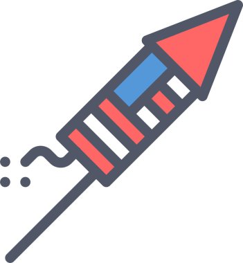 roket petard kutlama konsepti, basit vektör illüstrasyonu