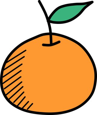 Tek bir yeşil elma çizimi