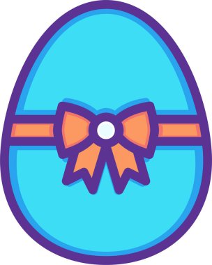 Süslü paskalya yumurtası ikonu, Paskalya konsepti, basit illüstrasyon tasarımı 