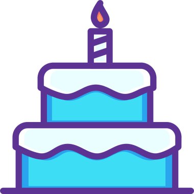 Doğum günü pastası. Basit resimleme