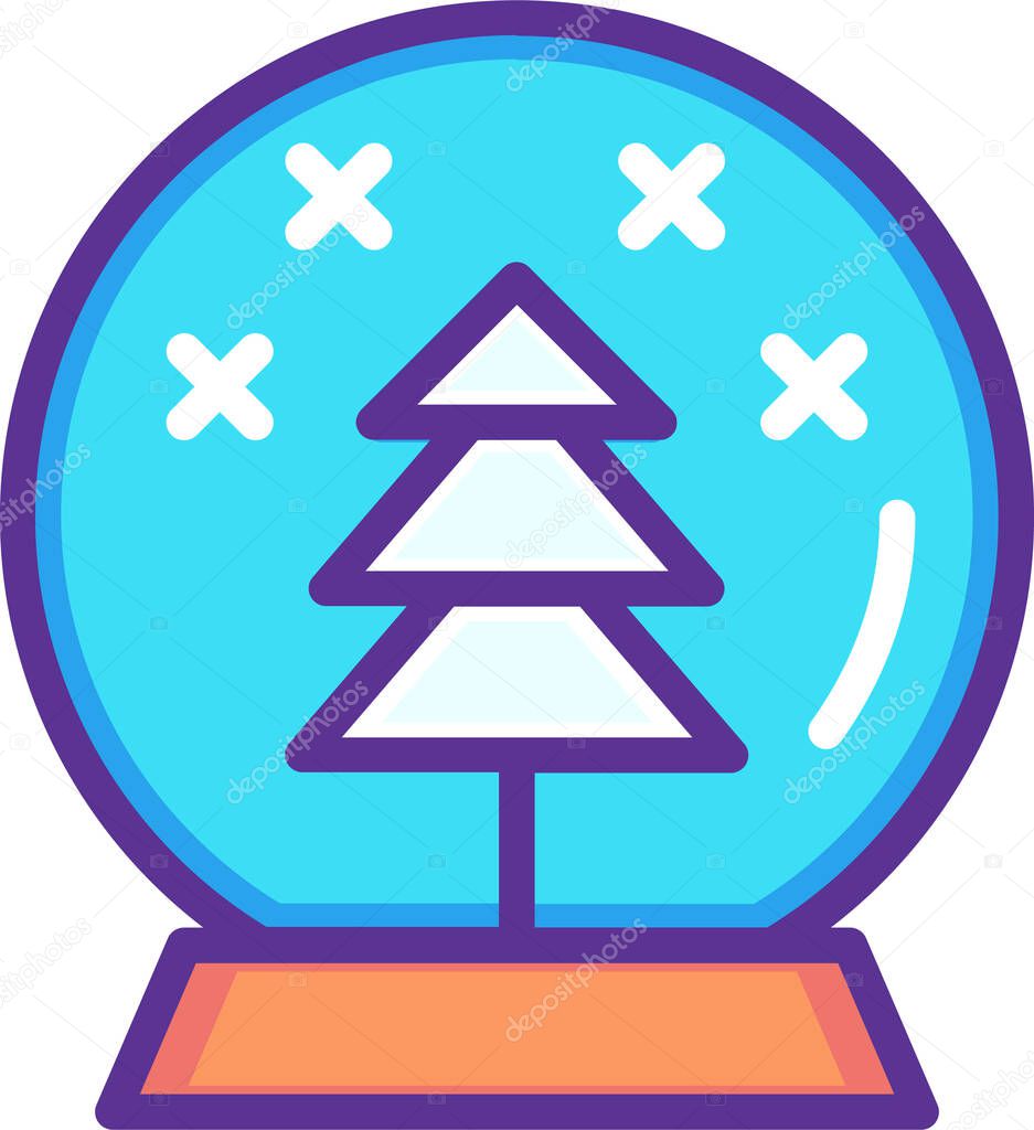 christmas and new year flat icon