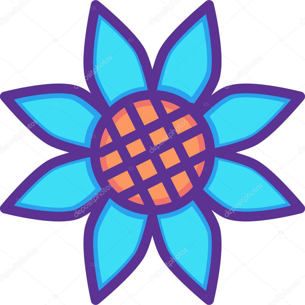 beautiful flower vector icon