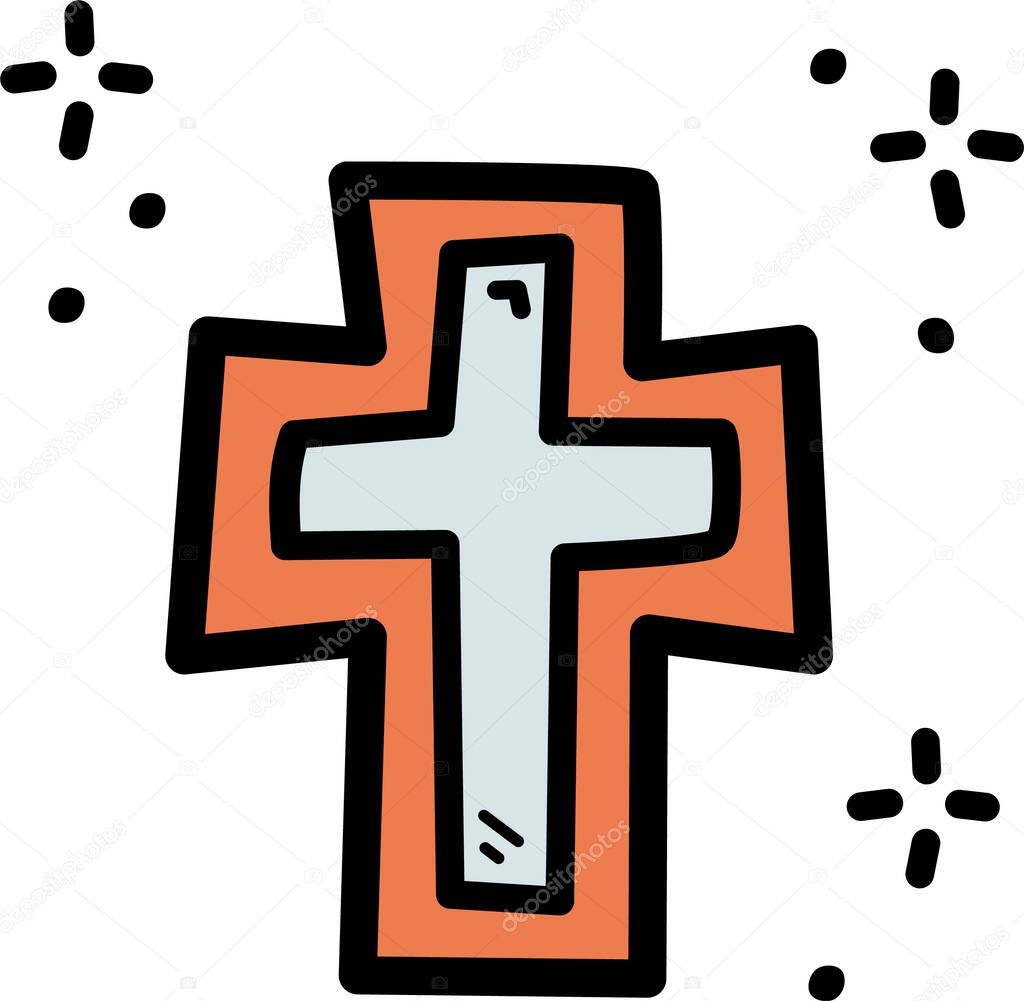 cross icon. simple illustration of christian church vector icons for web