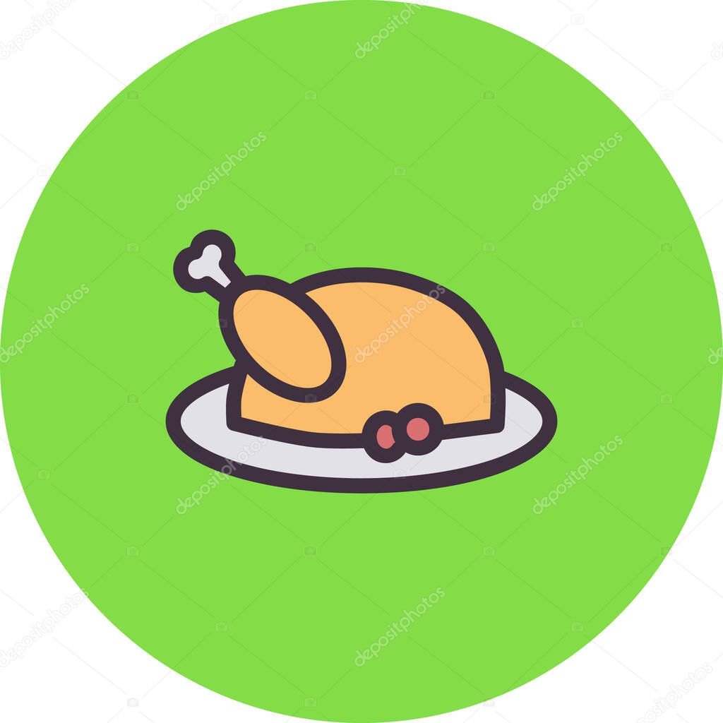 illustration of a roast turkey chicken