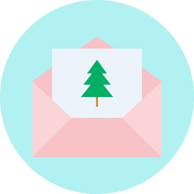 Noel ağacı simgesi olan zarf