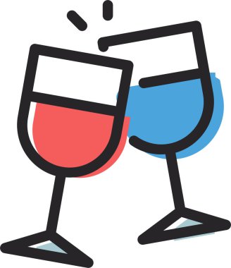 Şarap bardakları. Web simgesi