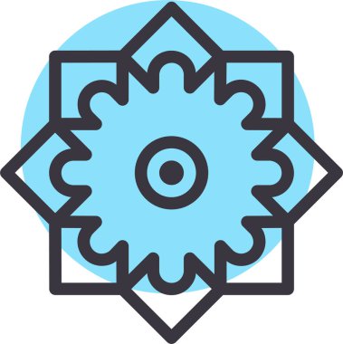 Çiçeksel düz simge, vektör illüstrasyonu