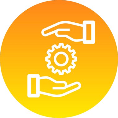 İngiliz anahtarı simgesini tutan el.