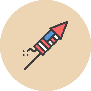 roket petard kutlama konsepti, basit vektör illüstrasyonu