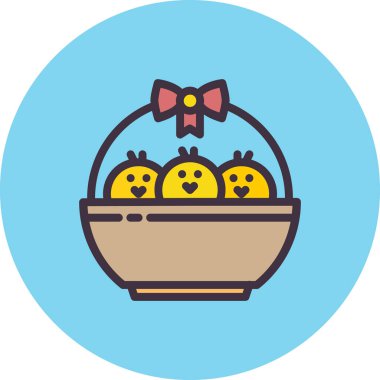 Sepette sevimli küçük tavuklar