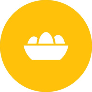 Sepet simgesinde paskal yumurtaları, basit illüstrasyon tasarımı 