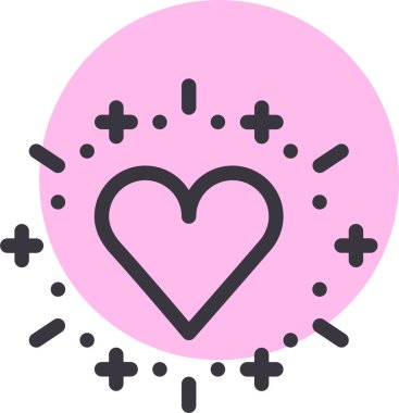 kalp ikonu vektör çizimi, sevgililer günü konsepti