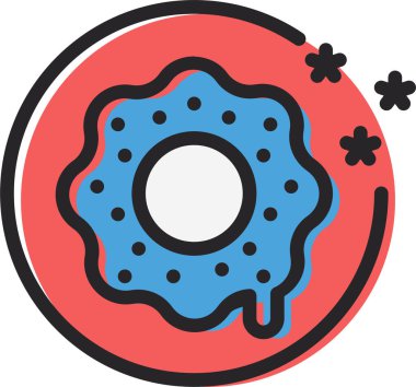donut. Web simgesi vektör illüstrasyonu