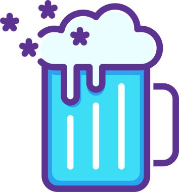 bira kupası yonca ve çiçek vektör illüstrasyon tasarımı