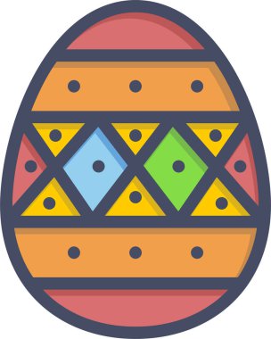 Süslü paskalya yumurtası ikonu, Paskalya konsepti, basit illüstrasyon tasarımı 