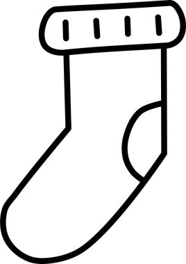 Yılbaşı çorap düz vektör simgesi