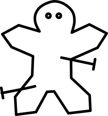 Yıldızlı bir penguenin karikatür çizimi.